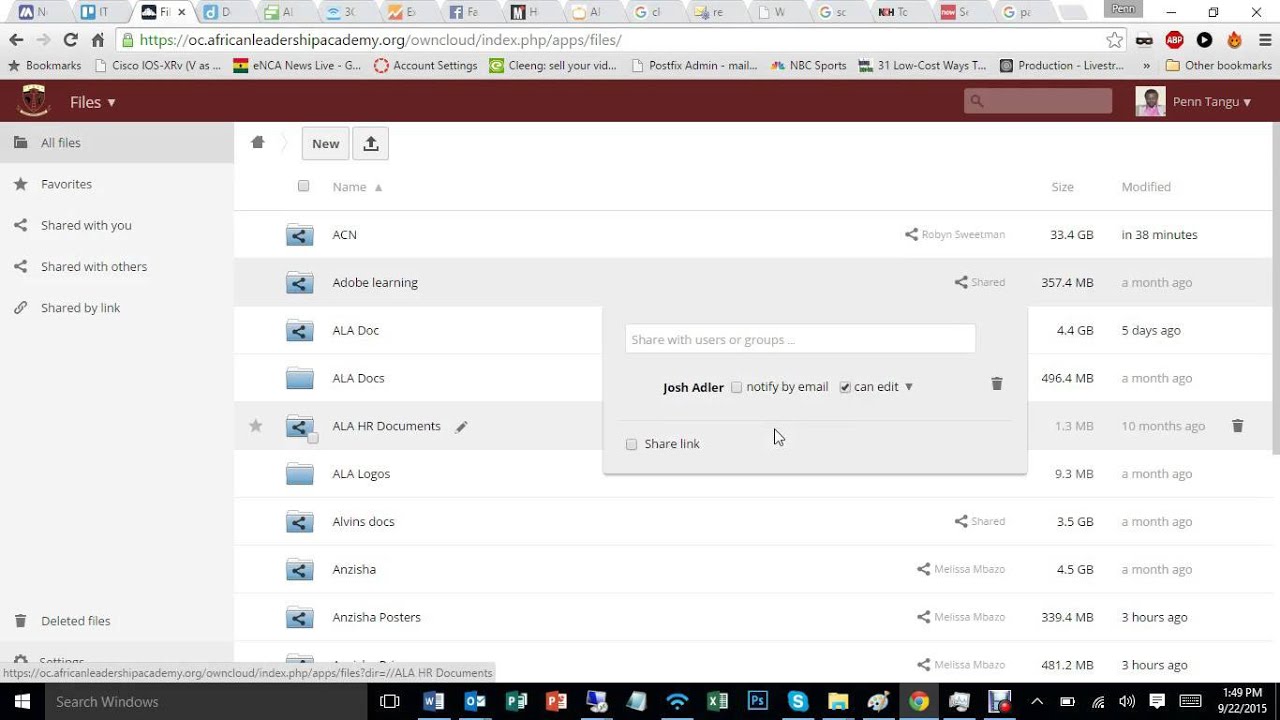 How to share with  Owncloud