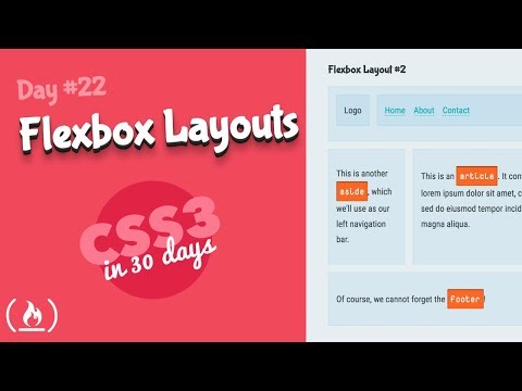 Flexbox佈局。CSS教程（30天內CSS3的第22天）。 (Flexbox Layouts: CSS Tutorial (Day 22 of CSS3 in 30 Days))