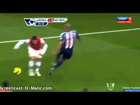 Santi Cazorla HORRIFIC Dive vs West Brom BPL 8/12/12