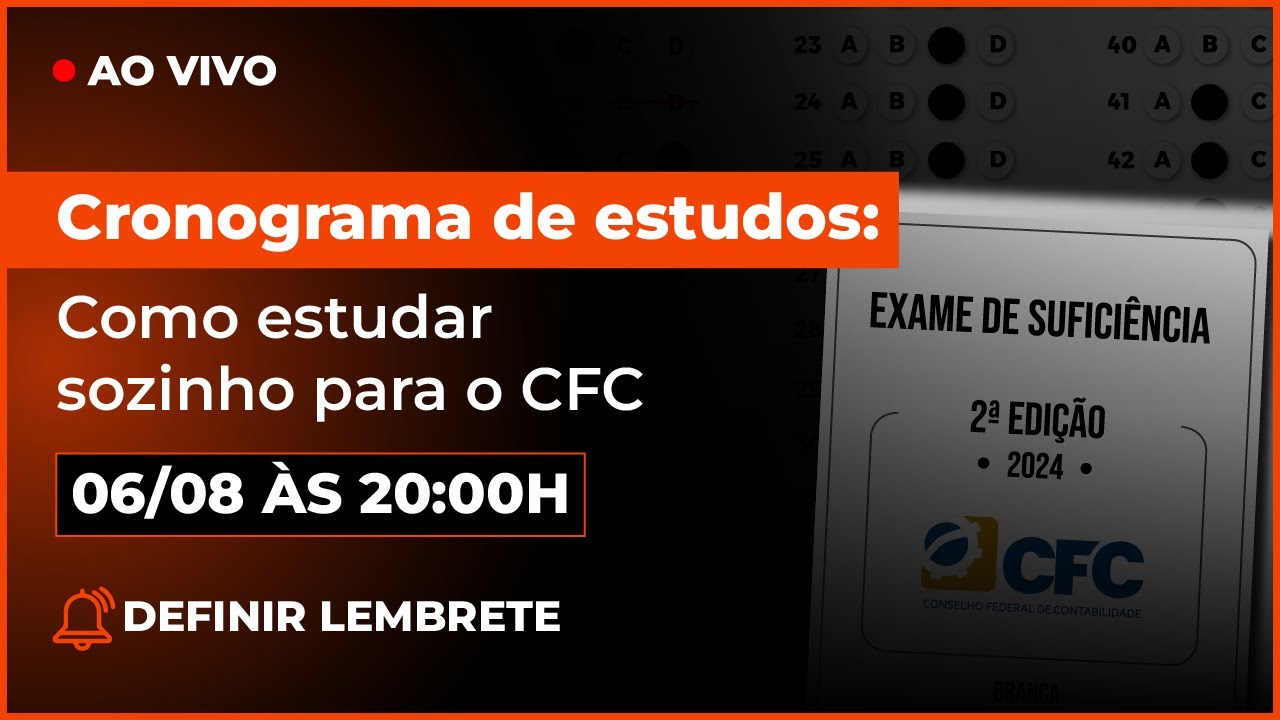 Cronograma de estudos: Como estudar sozinho para o CFC