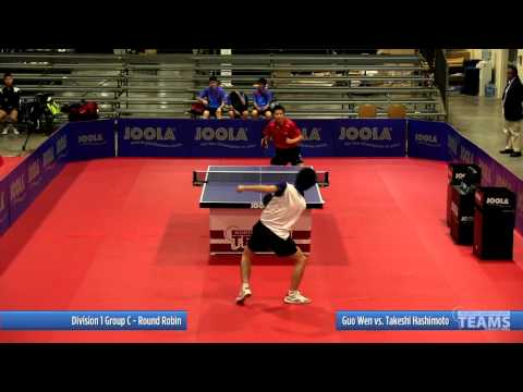 2013 JOOLA/NATT Teams Preliminary Round Robin: Wen Guo vs Takeshi Hashimoto
