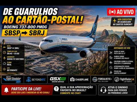 PMDG 737-800 | CONGONHAS ➜ SANTOS DUMONT | AO VIVO
