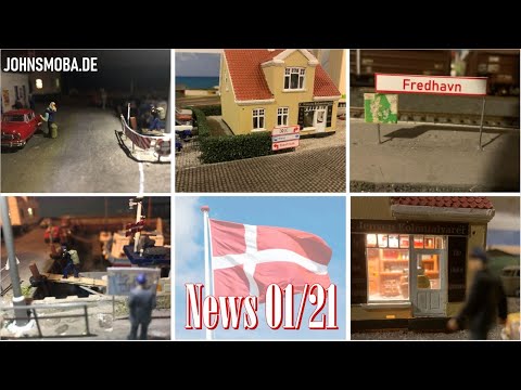 LED lighting, M83, M84 decoders and new buildings and further expansion - update Fredhavn Märklin H0