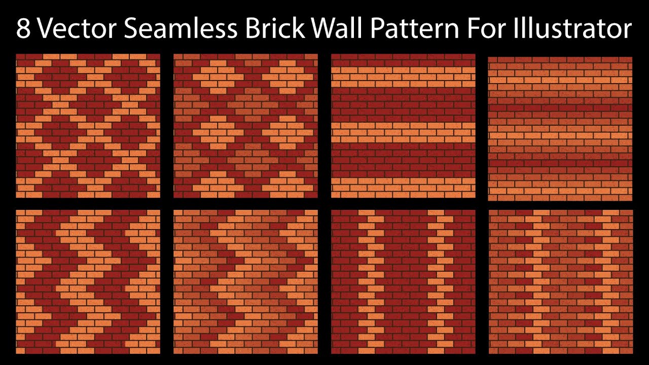 36 Seamless Vector Brick Wall Patterns - Printable Brick Wall Papers in Illustrator
