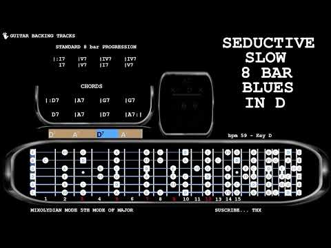 🎸SEDUCTIVE Slow Texas Blues in D Guitar Backing Tracks🎸Standard 8 bar Blues🎸Easy Chords🎸Beginners