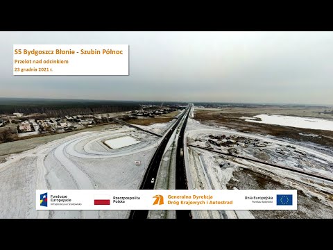S5 Bydgoszcz Błonie - Szubin Północ, przelot nad odcinkiem, 23 grudnia 2021 r.