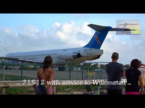 St. Maarten's strongest Jet Blast The Beast MD80 from Insel Air at Maho Beach
