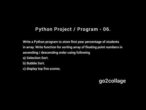 Ep 06 Language Python Program Project I Go2collage
