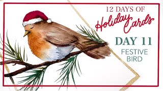 Paint A Festive Bird! Day 11 of 12 Days Of Holiday Cards!