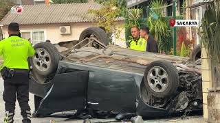 Taklalar Atarak Hurdaya Dönen Otomobilden Burnu Kanamadan Çıktı