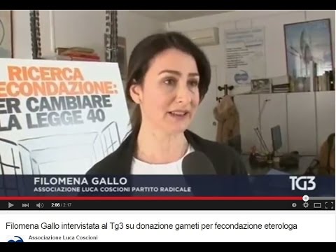 Filomena Gallo intervistata al Tg3 su donazione gameti per fecondazione eterologa