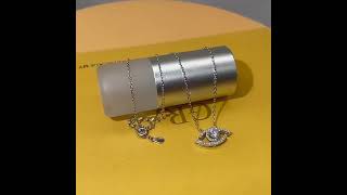 Sterling Silver Evil Eye Necklace with Moissanite Diamond