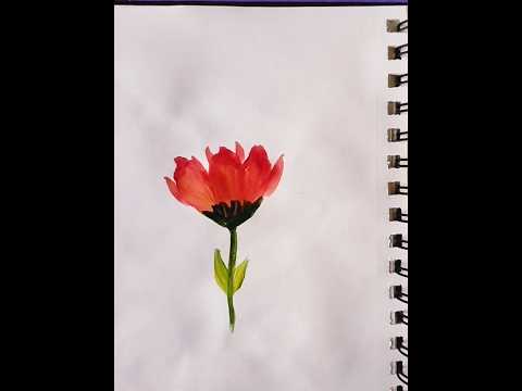 Flower lover || Easiest Watercolour Flower #shorts #art #flowers #Flower painting