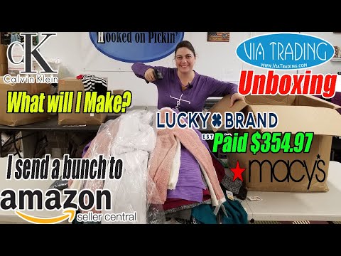 Via Trading Unboxing & Listing - Higher dollar clothing items - Profits - A bunch goes to Amazon.