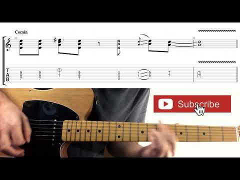 COCAINE Eric Clapton Guitar Lesson Intro Riff Tab