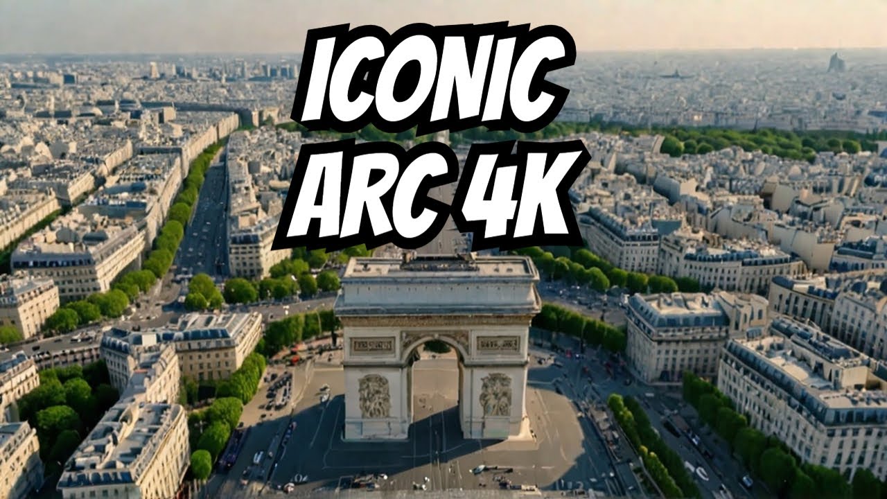 Gaze upon the Arc de Triomphe from a captivating bird's eye view.