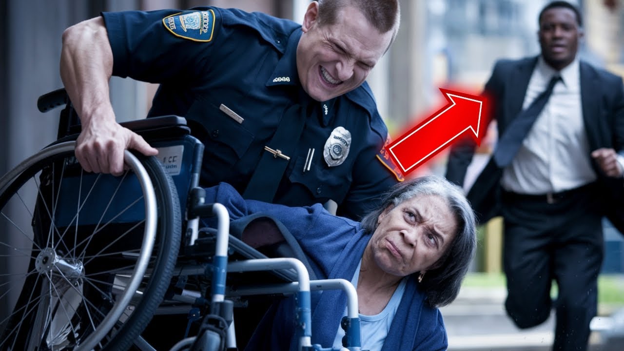 Racist Cop knocks wheelchair-bound black woman to the ground, but her lawyer son arrives in seconds