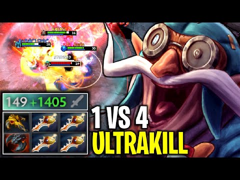 1 VS 4 ULTRAKILL..!! 4x Divine Rapier +1400 Damage Per Hit Gyrocopter 7.27c | Dota 2