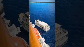 Tender Boat Arriving at Half Moon Cay 🚤 | Cruise Port Day