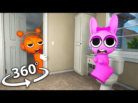 VR 360 | Incredibox Sprunki Oren Caught Watching Pinky In Toilet | 4K VR