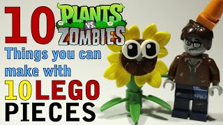 10 Plants vs Zombies things you can make with 10 Lego pieces