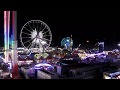 Skyride Ride Attraction Onboard Birds Eye View POV At Night At Los Angeles County Fair Fairplex CA