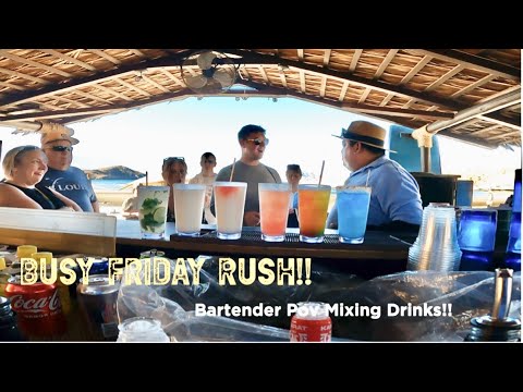 Tiki Bartending POV | Friday Happy Hour making HUGE Tips!