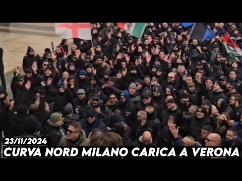 CURVA NORD MILANO CARICA A VERONA || Hellas Verona vs Inter Milan 23/11/2024
