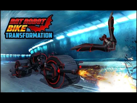 Flying bat transform robot moto bike robot games