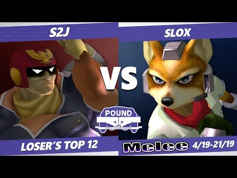 Pound 2019 SSBM - HLCG S2J (Captain Falcon) VS  Slox (Fox) Smash Melee Top 48 Losers