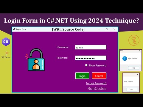 How to Create a Login Form in C#.NET using SQL Server Database and Visual Studio 2022? [Source Code] Video