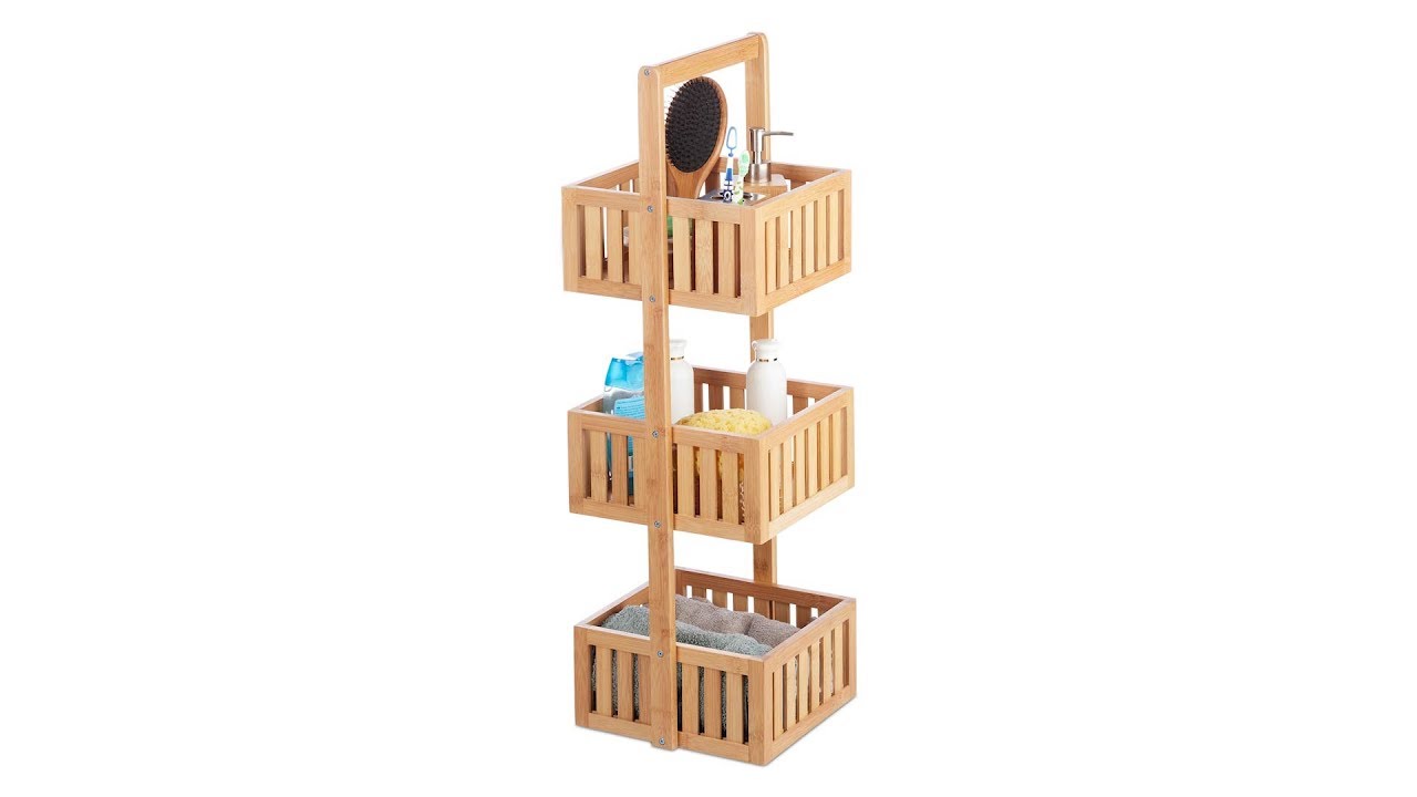 Badregal Bambus mit 3 Ablagen Badregal Bambus mit 3 Ablagen