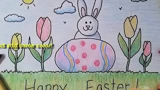 Pre-K Art Lesson 5 - How to Draw an Easter Coloring Page
