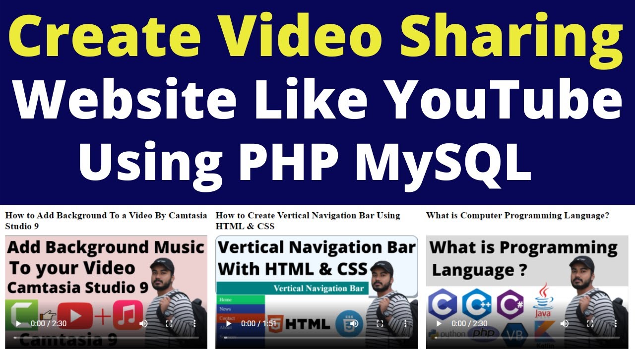 How to Create Video Sharing Website In PHP MySQL Bangla Tutorial |How to Make a Website Like YouTube