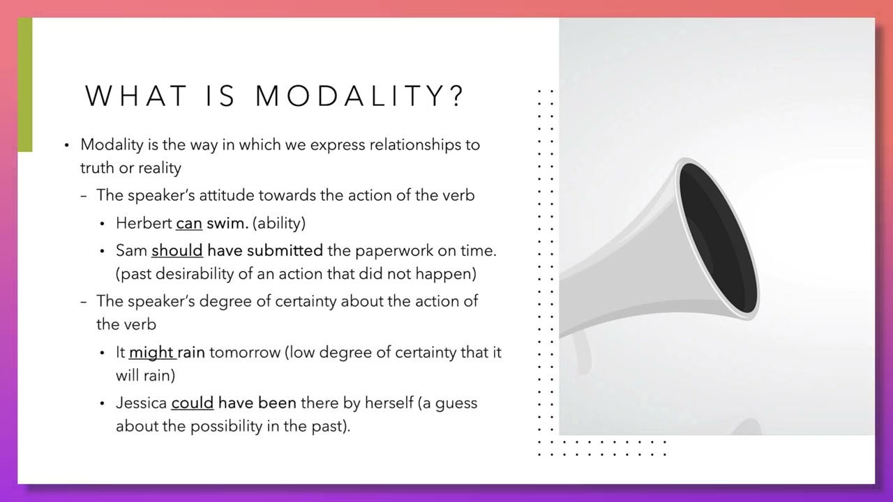 ENG3210 Modals Part 1: Modals and Modality
