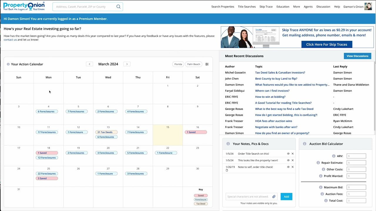 How to Use our Member's Home Page