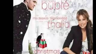 Mis deseos/Feliz Navidad - Michael Bublé &amp; Thalia (En/Es) Lyrics, Christmas song LIVE #lyrics