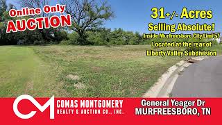 Murfreesboro Land Auction | 31± Acres Selling Absolute | Online Bidding ends Oct 30th, 2025