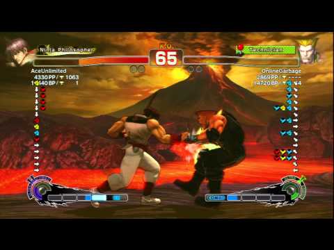 AceUnlimited (Guy) Vs OnlineGarbage (Guile) SSF4 AE Ranked Matches - PSN
