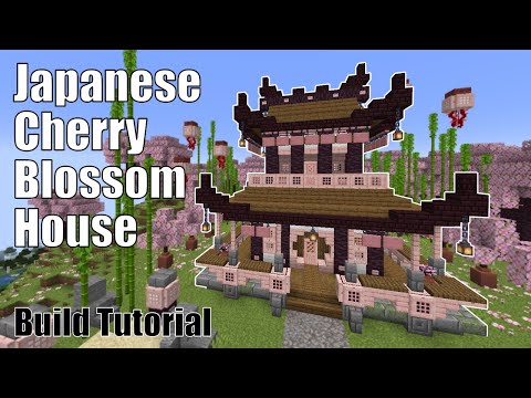 Jax and Wild - Minecraft Japanese Cherry Blossom House | Cherry Wood House Build Tutorial