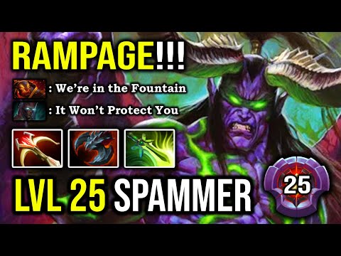 Even Fountain Can't Protect You!!! WTF Rampage LVL 25 Terrorblade Spammer VS Hard Counter Ember DotA