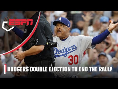 DOUBLE EJECTION for the Dodgers after arguing with umpire 🤯 | MLB on ESPN