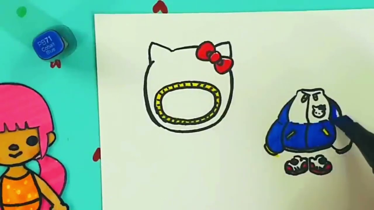 Coloring TocaBoca Hellow Kitty Items