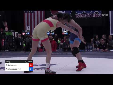 55 Kg Cons Semis - Amani Jones, Cardinal Wrestling Club Vs Areana Villaescusa, Army (WCAP) 23b0