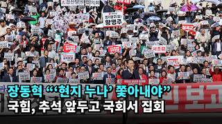 장동혁 "'현지 누나' 쫓아내야"…국힘, 추석 앞두고 국회서 집회 #국민의힘 #이재명 #장동혁