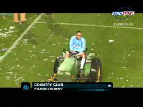 Franck Ribéry driving a tractor