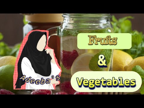 Learn persian | friuts and vegetables in 4 minutes | Learn with adeeba
