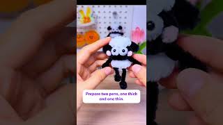 DIY Cute Shaun the Sheep Keychain with Pipe Cleaners - Easy Mini Sheep Keychain Tutorial FuzzyTwist