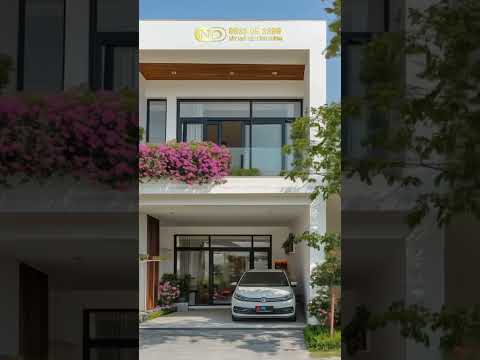 Một ngôi nhà 2 tầng  đẹp, đơn giản, hiện đại mới nhất 2024  với ban công trồng nhiều hoa!