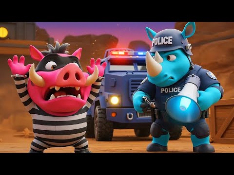 Children's Song About Animals: Cops vs. Robbers 🎶 ABC Animals for Kids in Spanish